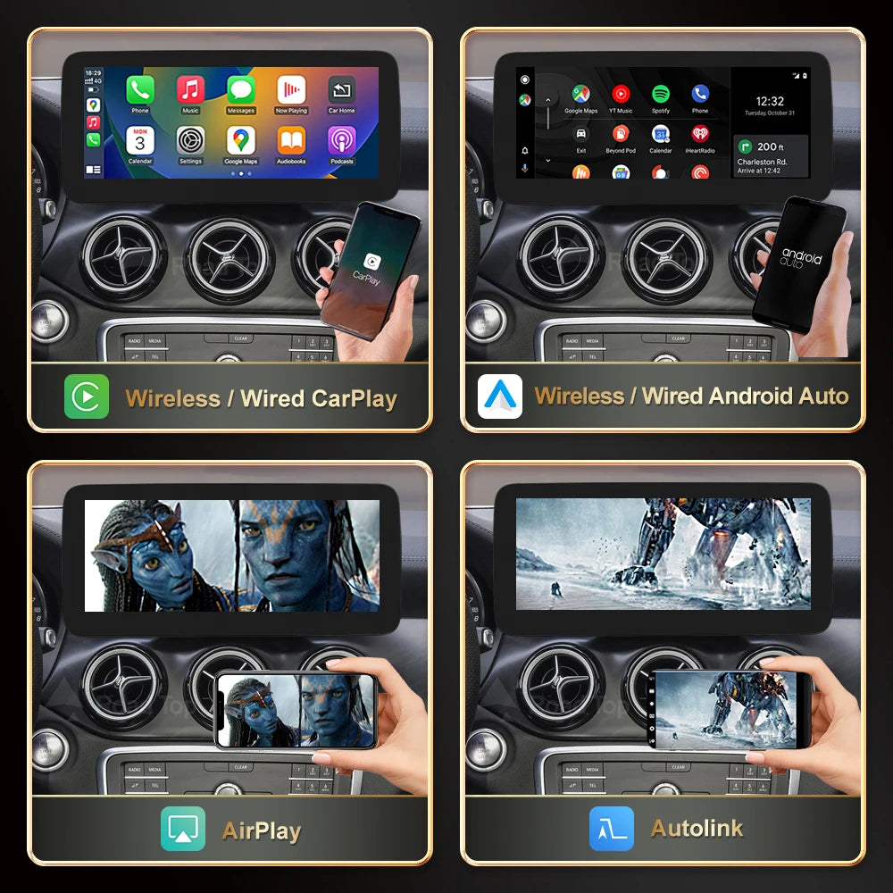 12.3' Wireless Apple CarPlay Android Auto Multimedia Display Screen for Mercedes-Benz A B