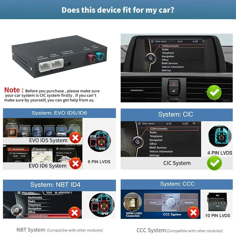 2025 New Wireless CarPlay for BMW X5 F15 F85 X6 F16 F86 X1 F48 2010-2017 NBT/CIC with Andr | AUTOKITSHOP