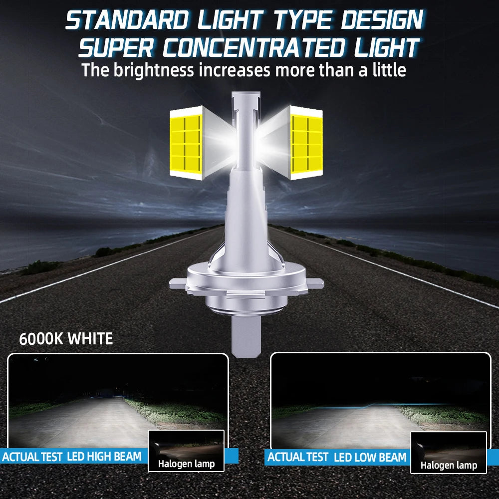 300W Turbo H7 LED CANBUS Lights 30000Lm Mini Head Lamp 1:1 Size Wireless 9-36V Car LED Hea