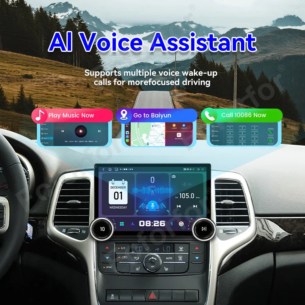 HD Touch Screen Android 15 11.5 Inch Wireless CarPlay GPS Navi Car Stereo Head Unit For Je