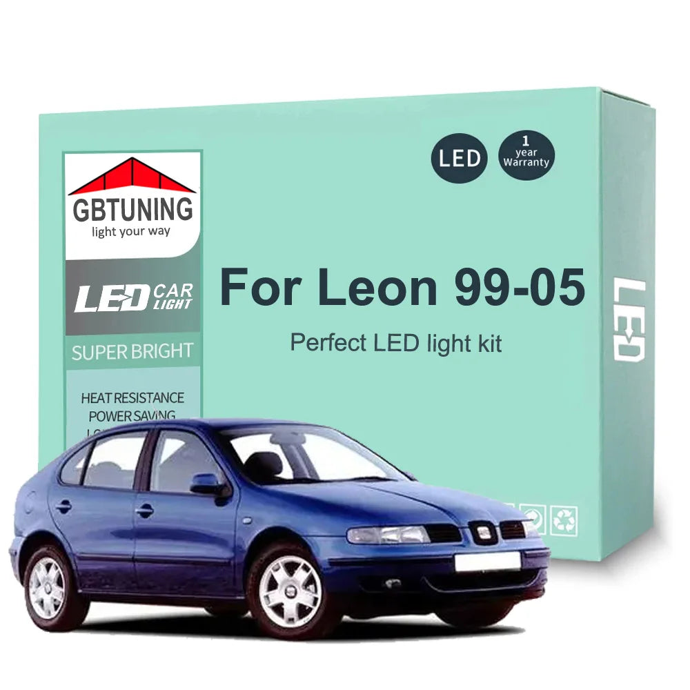 14-Piece LED Interior Light Kit for Seat Leon MK1 1M - Canbus Error-Free Bulbs | AUTOKITSHOP