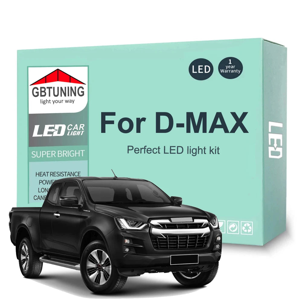 8-Piece LED Interior Light Kit for Isuzu D-MAX Dmax 2002-2015 - Canbus Dome Map Door Trunk Bulbs | AUTOKITSHOP