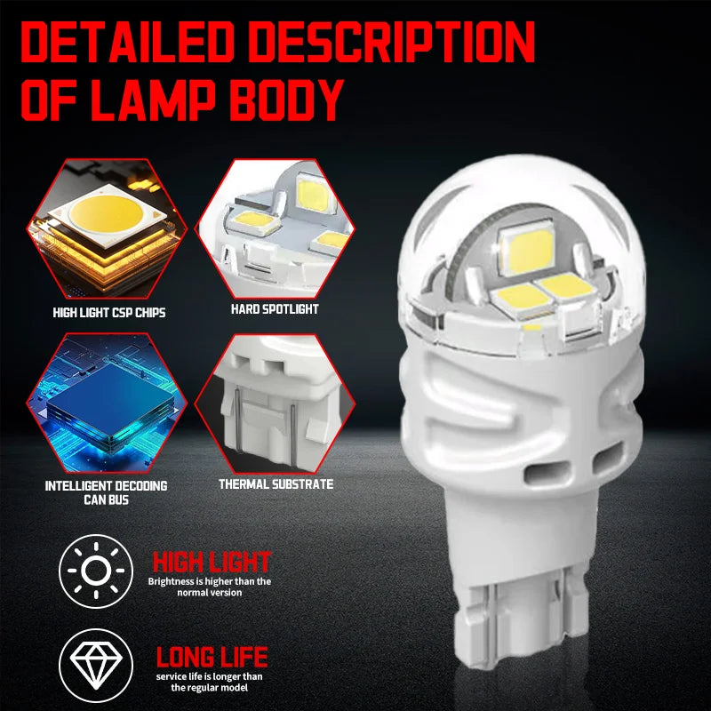 W16W T15 LED Bulbs Canbus Error Free LED Backup Light 921 912 W16W LED Bulbs 4014 Car Reve