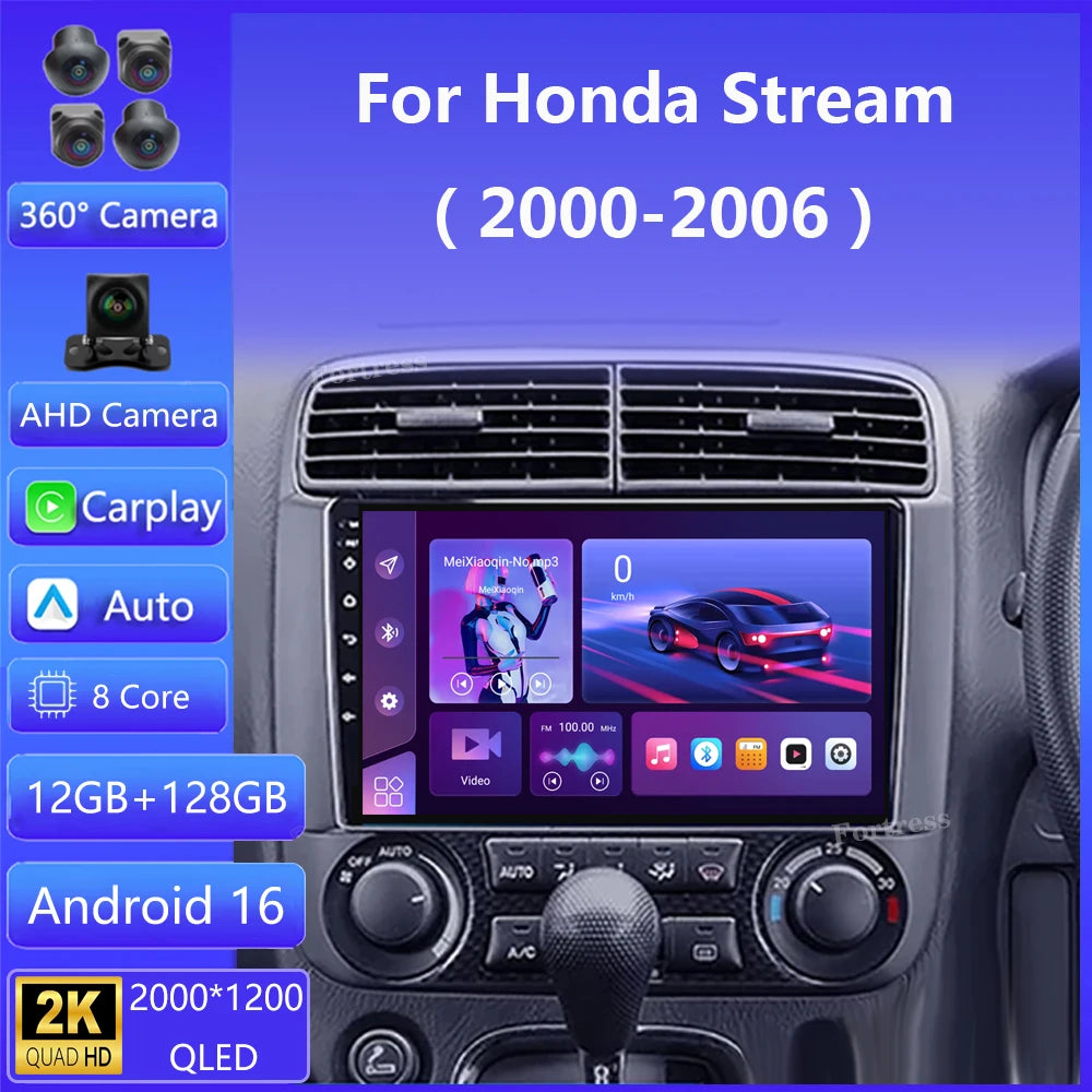 Android 16 For Honda Stream 1 2000 2001 2002 2003 2004 2005 2006 Car Radio Navigation Mult