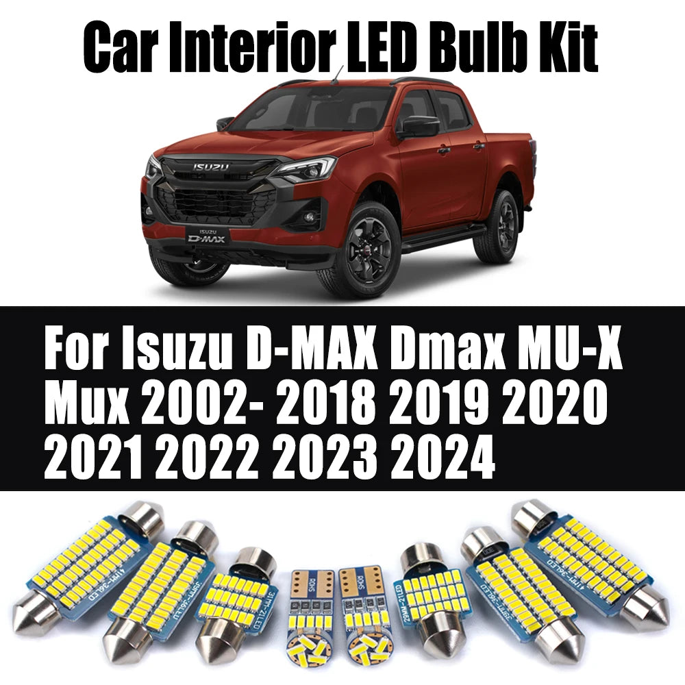 LED Interior Light Kit for Isuzu D-MAX Dmax MU-X Mux 2002- 2018 - Canbus Dome Map Door Trunk Bulbs | AUTOKITSHOP