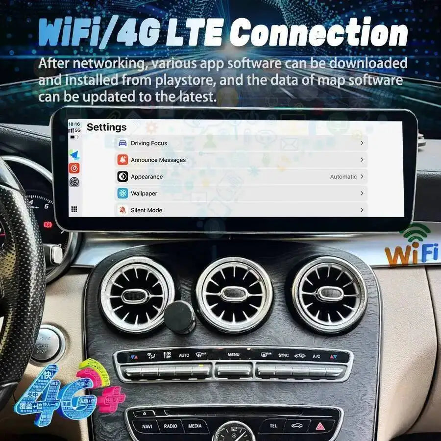 14.9inch For Mercedes Benz C Class GLC 2015-2018 NTG 5.0 Car Radio Android Screen Multimed