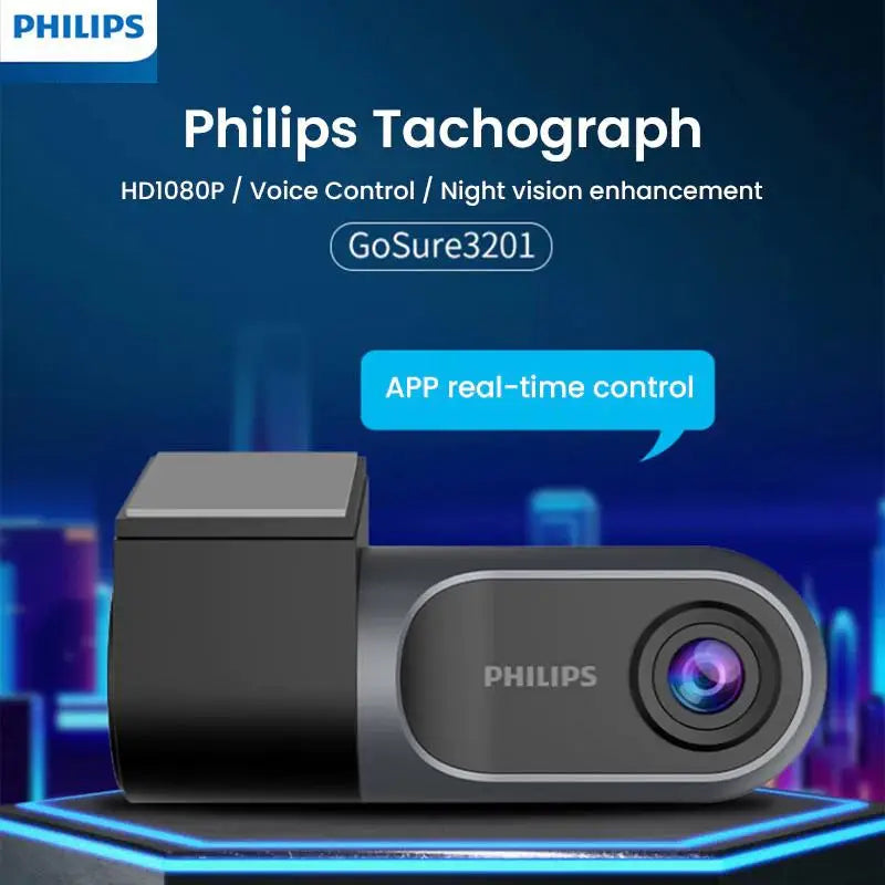 Philips Front WiFi Car 1080P HD Driver Video Recorder USB Car DVR Camera Loop Recording Go