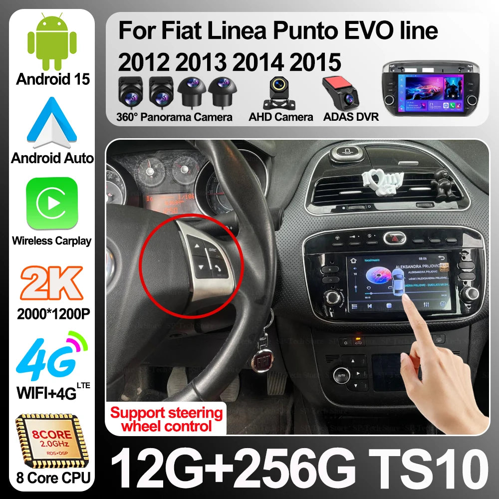 Android 16 For Fiat Linea Punto Evo Line 2012 2013 2014 2015 Car Radio Multimedia Video Pl | AUTOKITSHOP