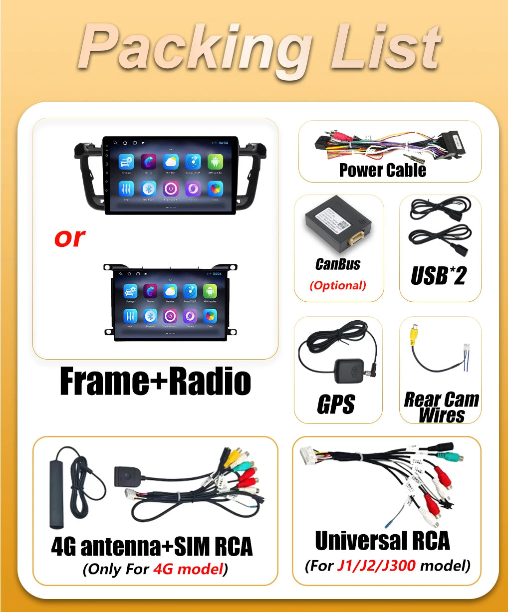 Android 16 Car Radio For Peugeot 508 508SW 2011 2012 2013 -2018 Wireless Carplay Video Mul | AUTOKITSHOP