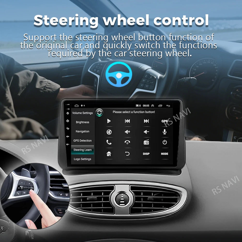 Android 16 For Renault Clio 3 2005-2014 2K QLED Android Car Radio Multimedia Video Player