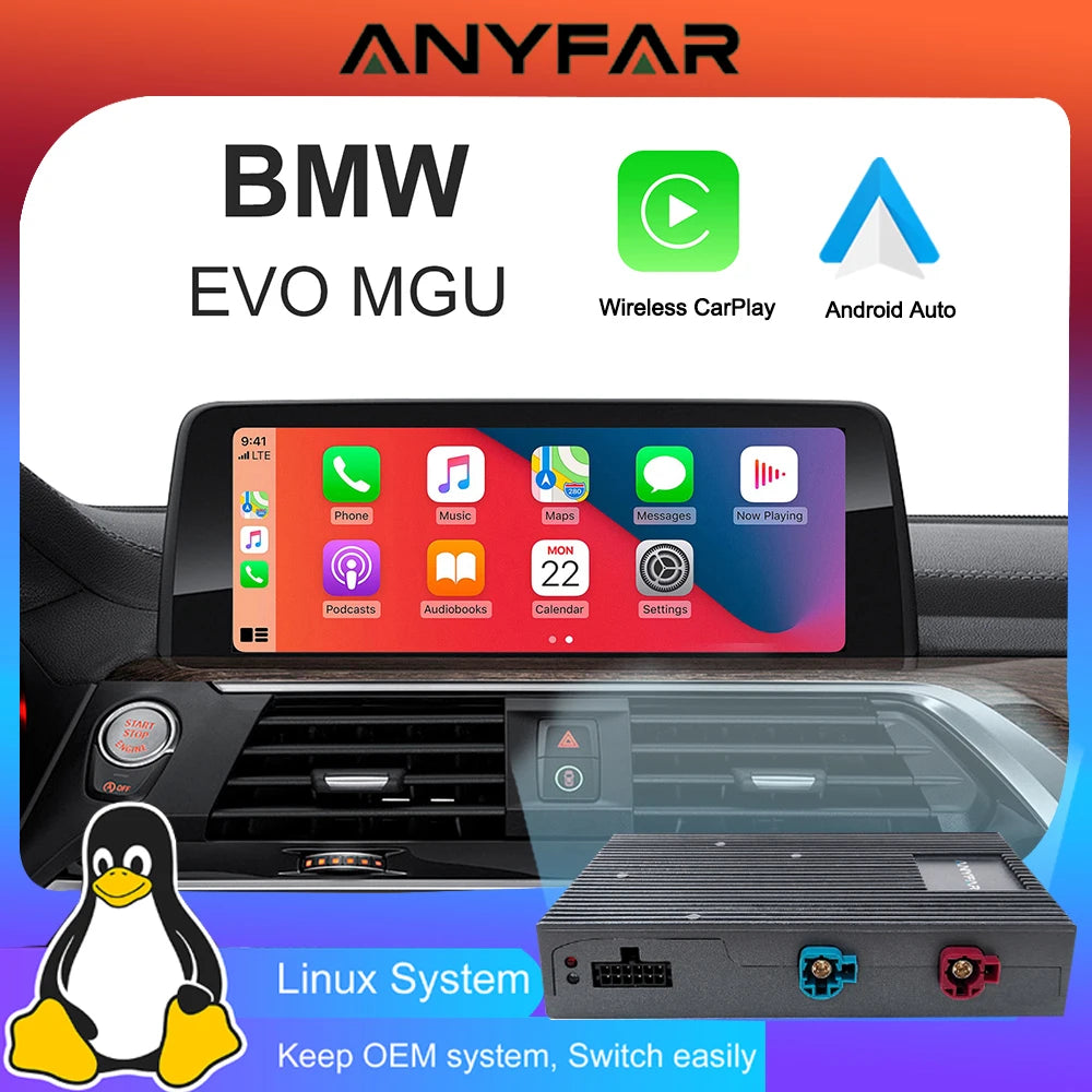 Wireless CarPlay Android Auto retrofit kit decoder box for BMW EVO MGU ID5 6 7 System 1 3