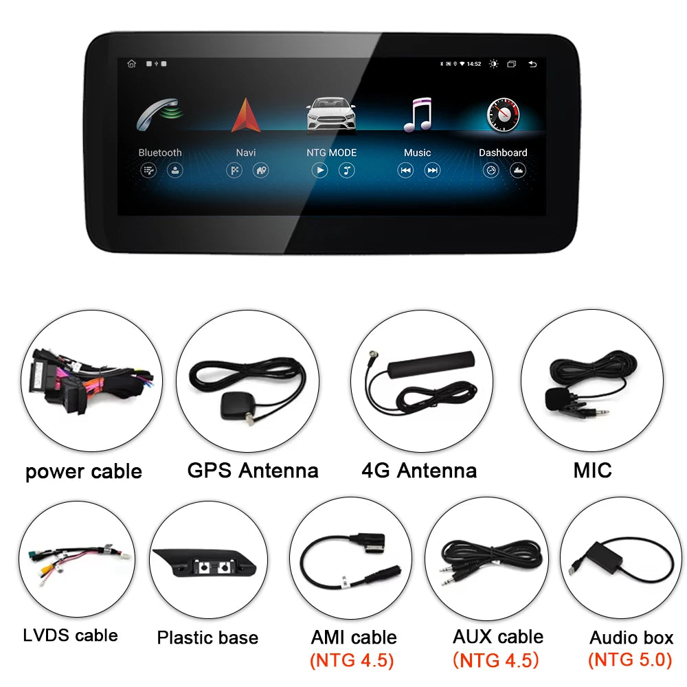 10.25inch Screen Android 14 For Mercedes Benz E Class Four Door W212 Car Multimedia Video