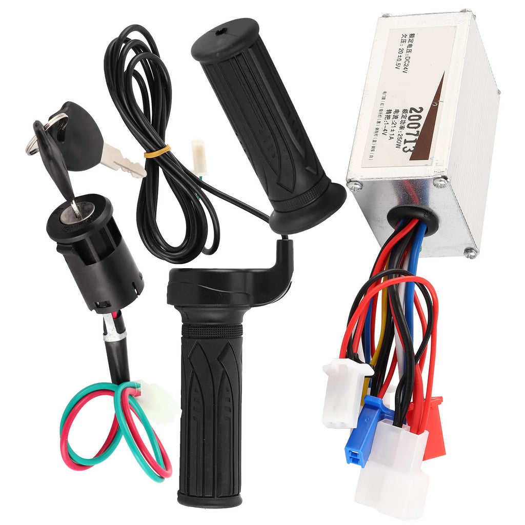 Electric Scooter Speed Controller Set 24V 250W Controller with Throttle Grip Lock Scooter Access - Automotive LED Light