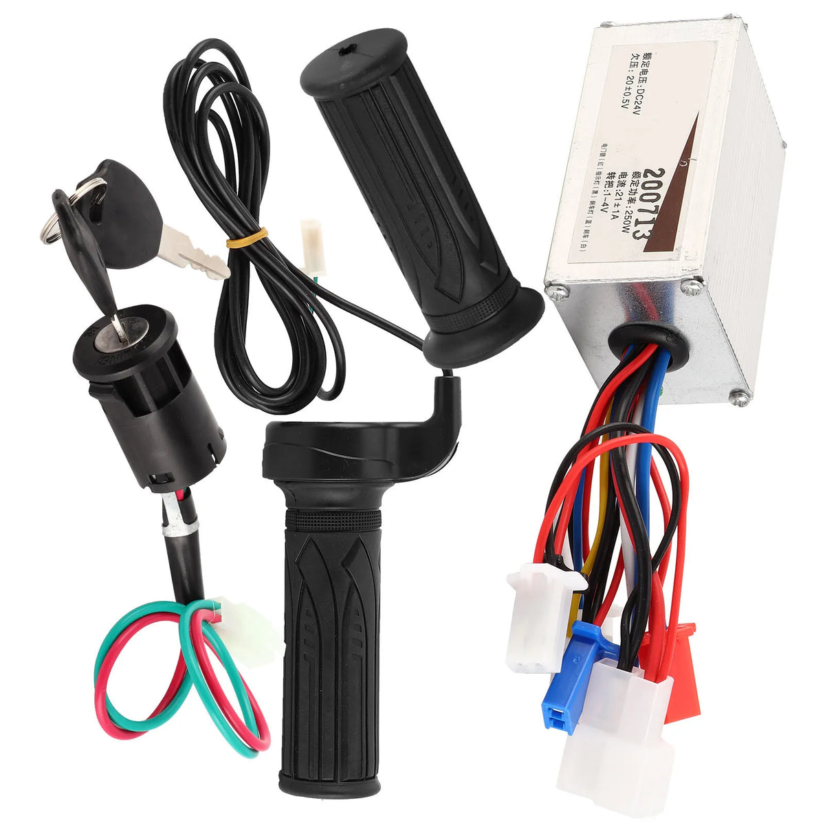 Electric Scooter Speed Controller Set 24V 250W Controller with Throttle Grip Lock Scooter Access - Automotive LED Light