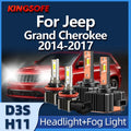 KINGSOFE LED Car D3S Bulb Super Bright Auto Headlight H11 6000K Fog Lamp For Jeep Grand Ch