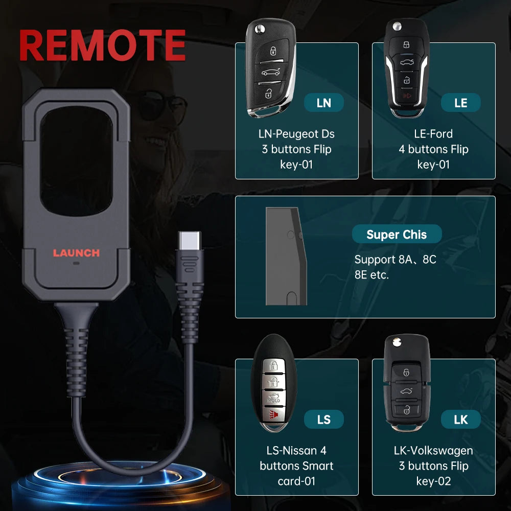 LAUNCH X431 Key Programmer Read Write IMMO Chip Programming Smart Key Anti theft work with