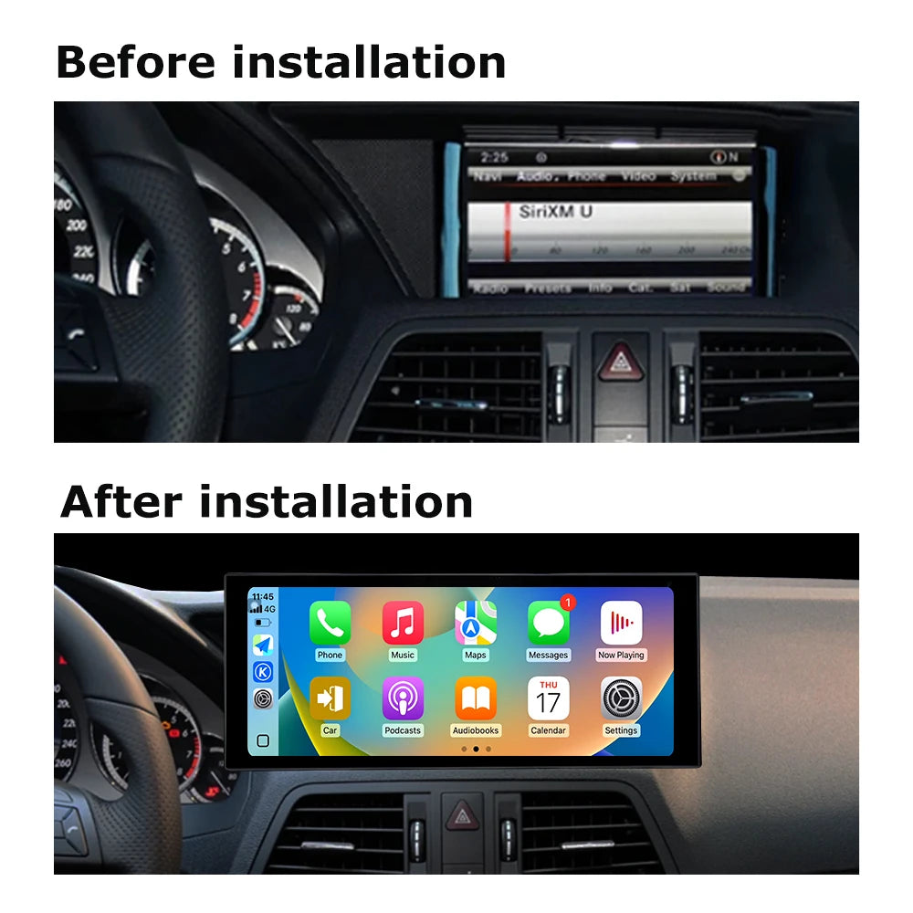 for Merredes Benz E Class C207 W207 A207 2009-2016 Carplay Android 14 Car Stereo Radio Mul