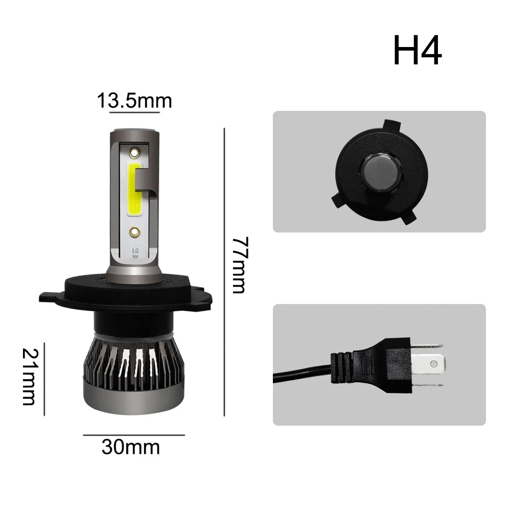 2Pcs H4 H1 H3 H11 H7 LED Car Headlight 200W 20000LM 6000K Canbus Error Free Car Auto Headlamp Led Lights For Car Fog Light