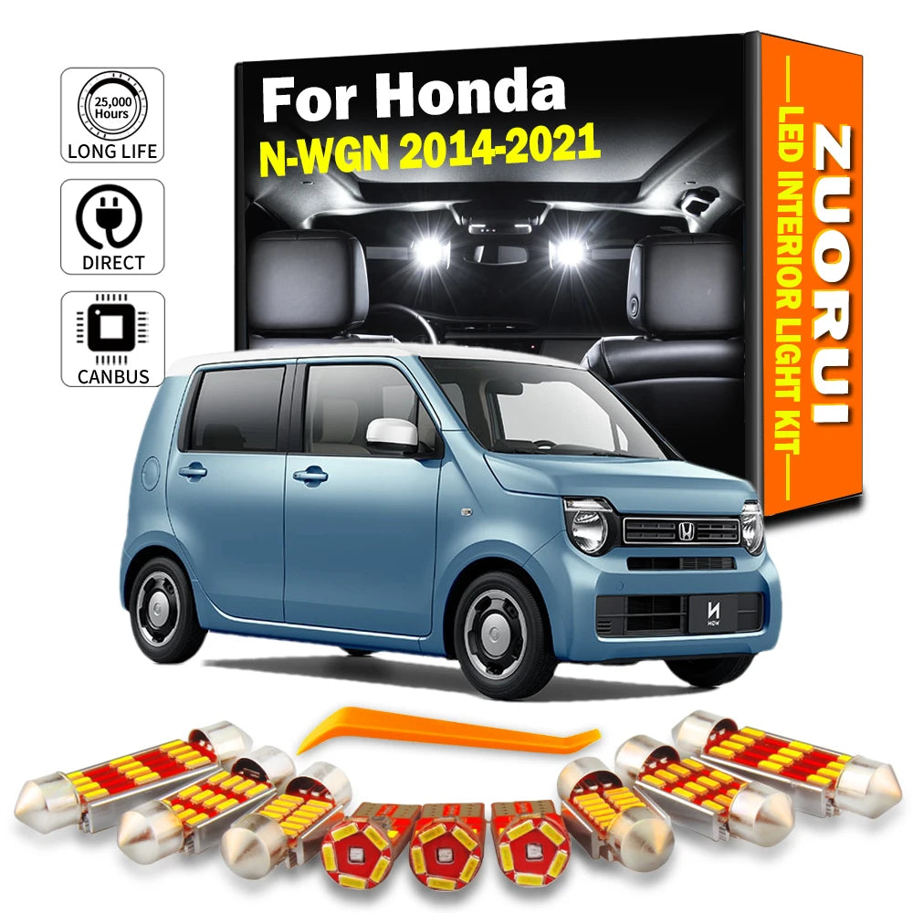 8-Piece LED Interior Light Kit for Honda N WGN N-WGN NWGN 2014 - 2016 - Canbus Dome Map Door Trunk Bulbs | AUTOKITSHOP