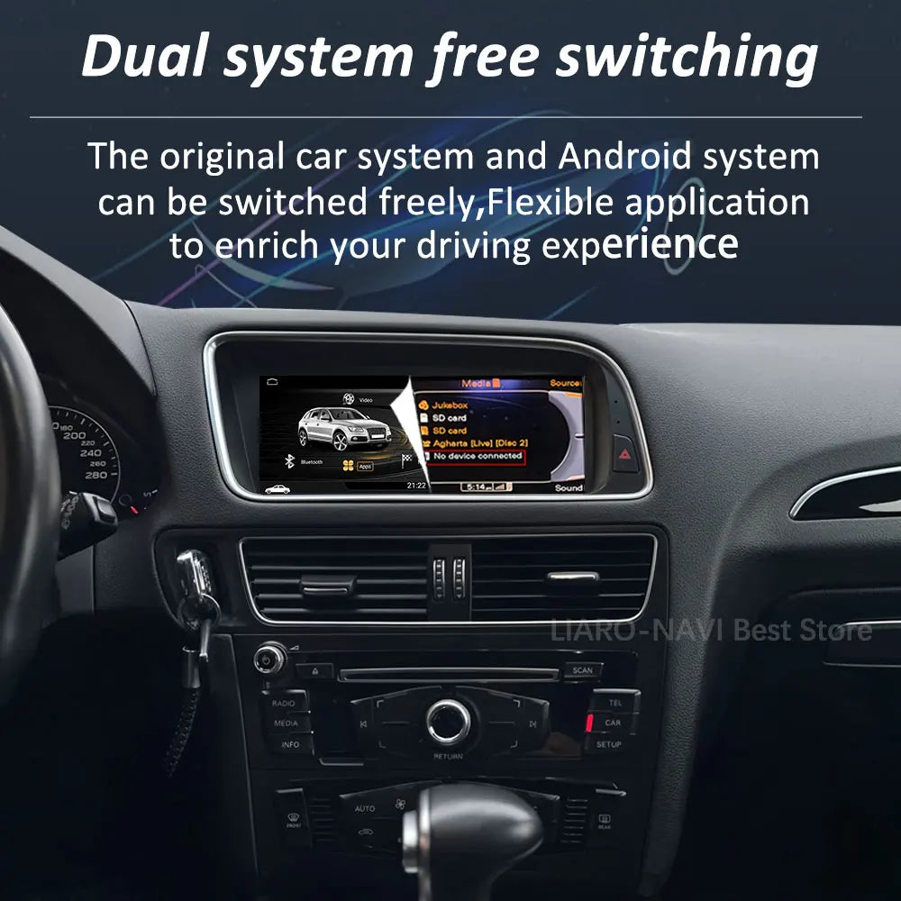 Android 16 for Audi Q5 2008 - 2017 HD Screen Car Radio Video Multimedia Player 8.8 inch BT