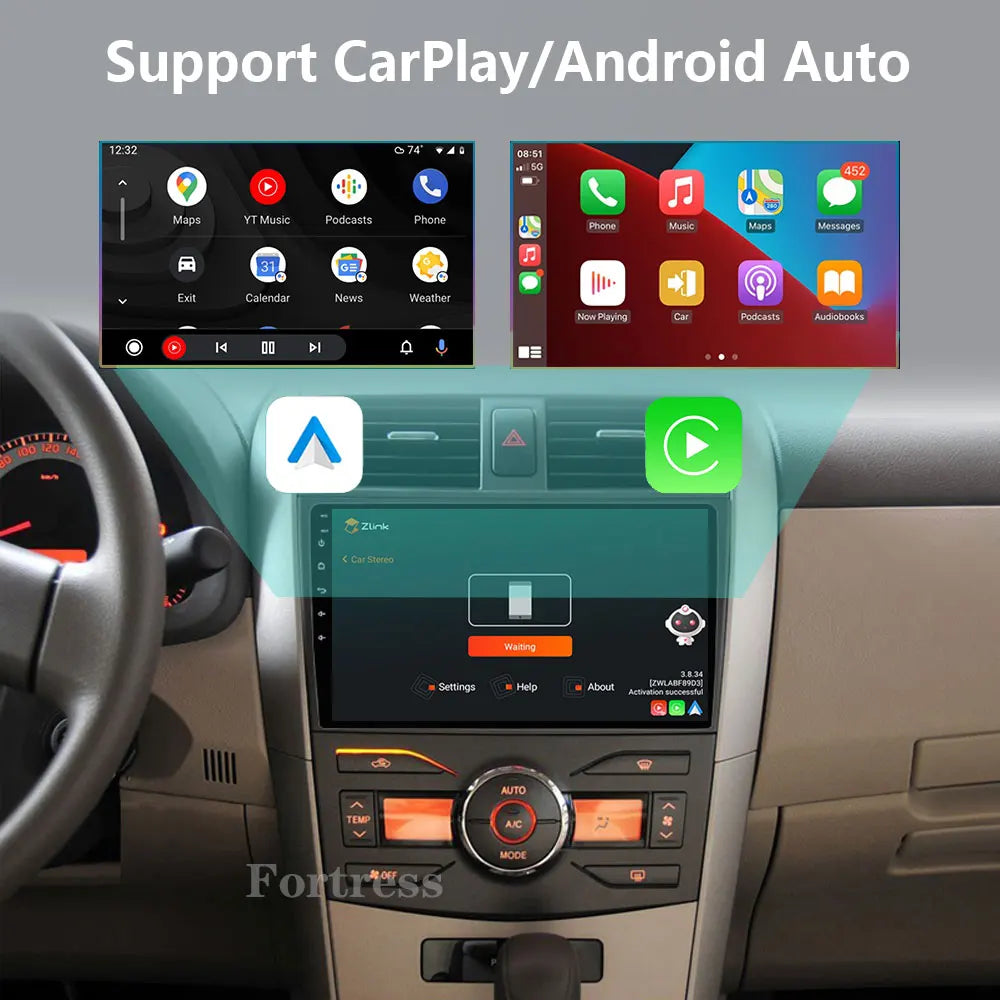 Android 16 Carplay Car Radio For Toyota Corolla E140 150 2006 2007 2008 - 2013 Multimedia