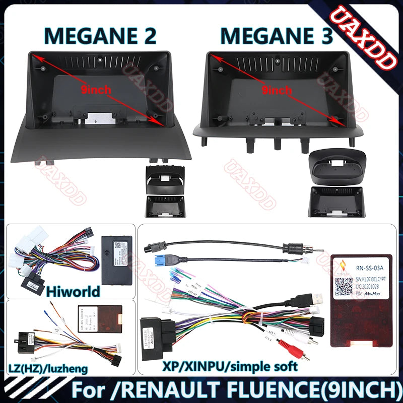 For /RENAULT MEGANE FLUENCE 9INCH Car DVD Radio Android Host Speaker Decoder MP3 MP5 Fasci