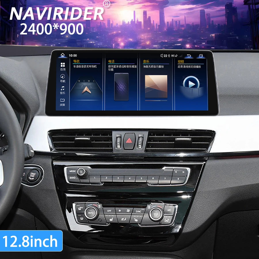 Carplay GPS 4G Screen Navirider 12.8'' Navi Car Radio For Bmw X1 X2 F48 F49 F39 2016-2018