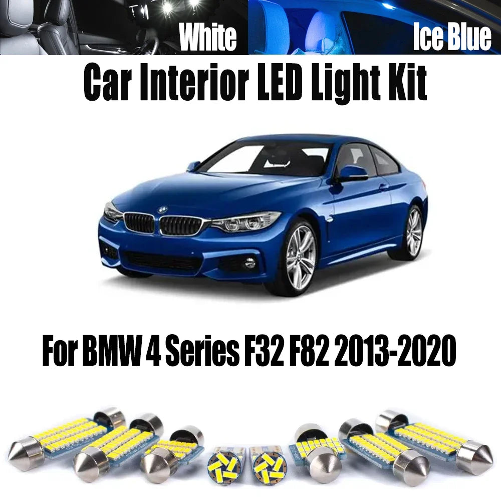 13-Piece LED Interior Light Kit for BMW 4 Series F32 F82 2013-2020 - Canbus Dome Map Door Trunk Bulbs | AUTOKITSHOP