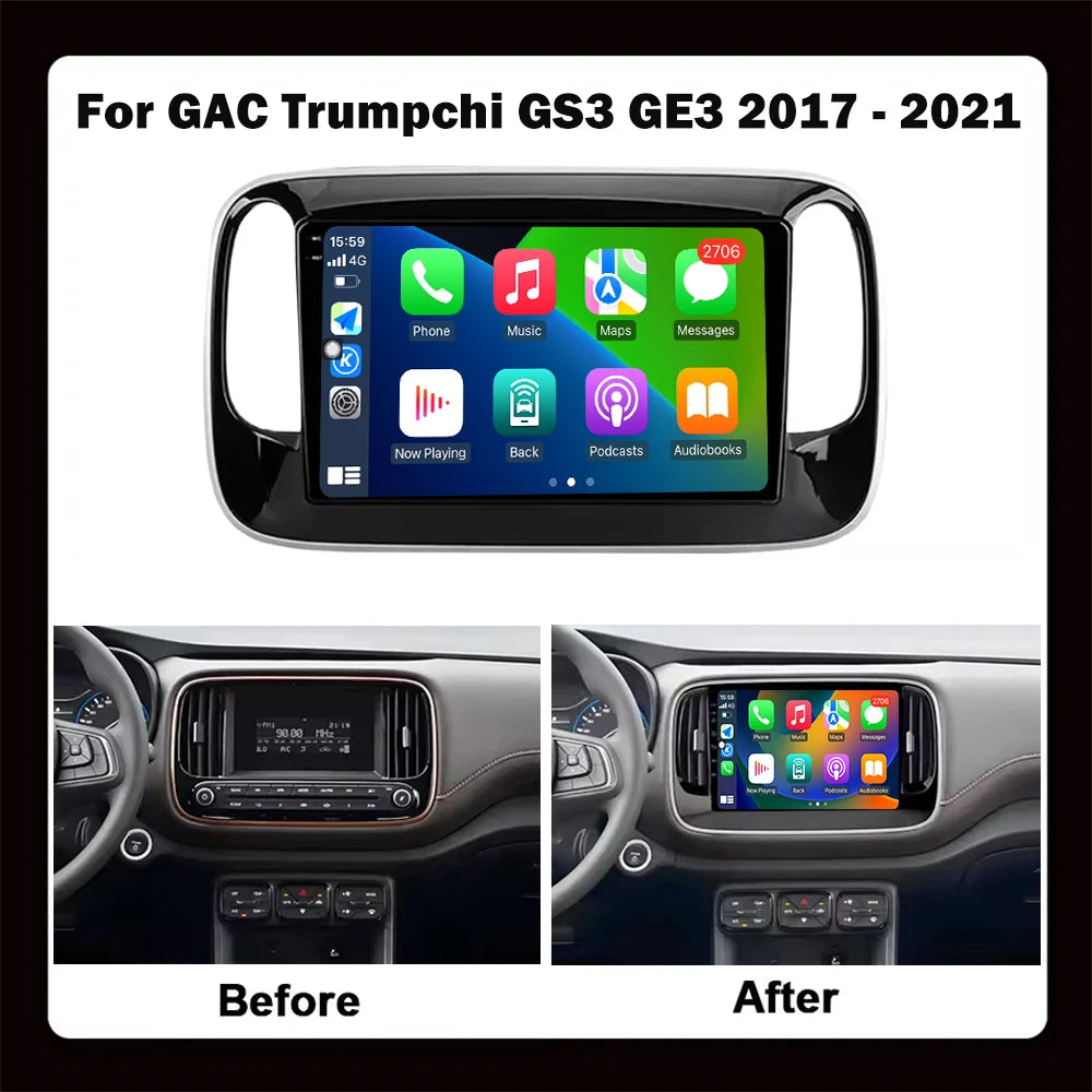 For GAC Trumpchi GS3 GE3 2017-2021 9" Android 16 auto radio Multimedia Car Radio Player Sc