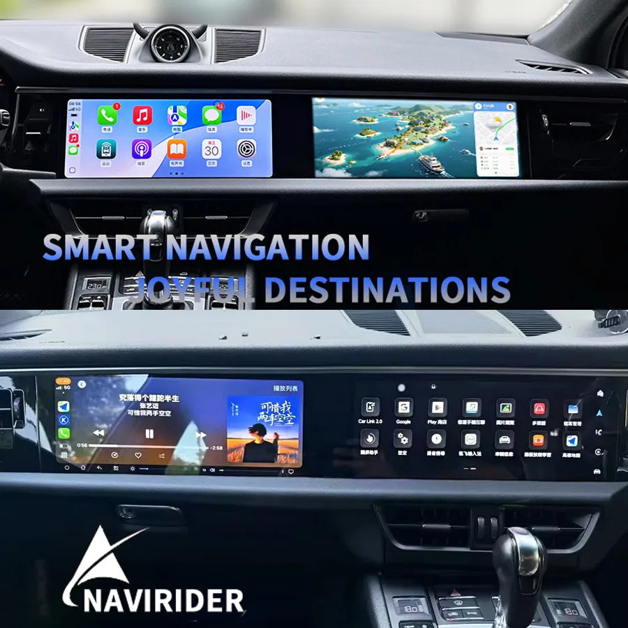Android 15 GPS Navigation Radio For Porsche Macan 2010-2018 12.3Inch Dual screen Car Multi | AUTOKITSHOP
