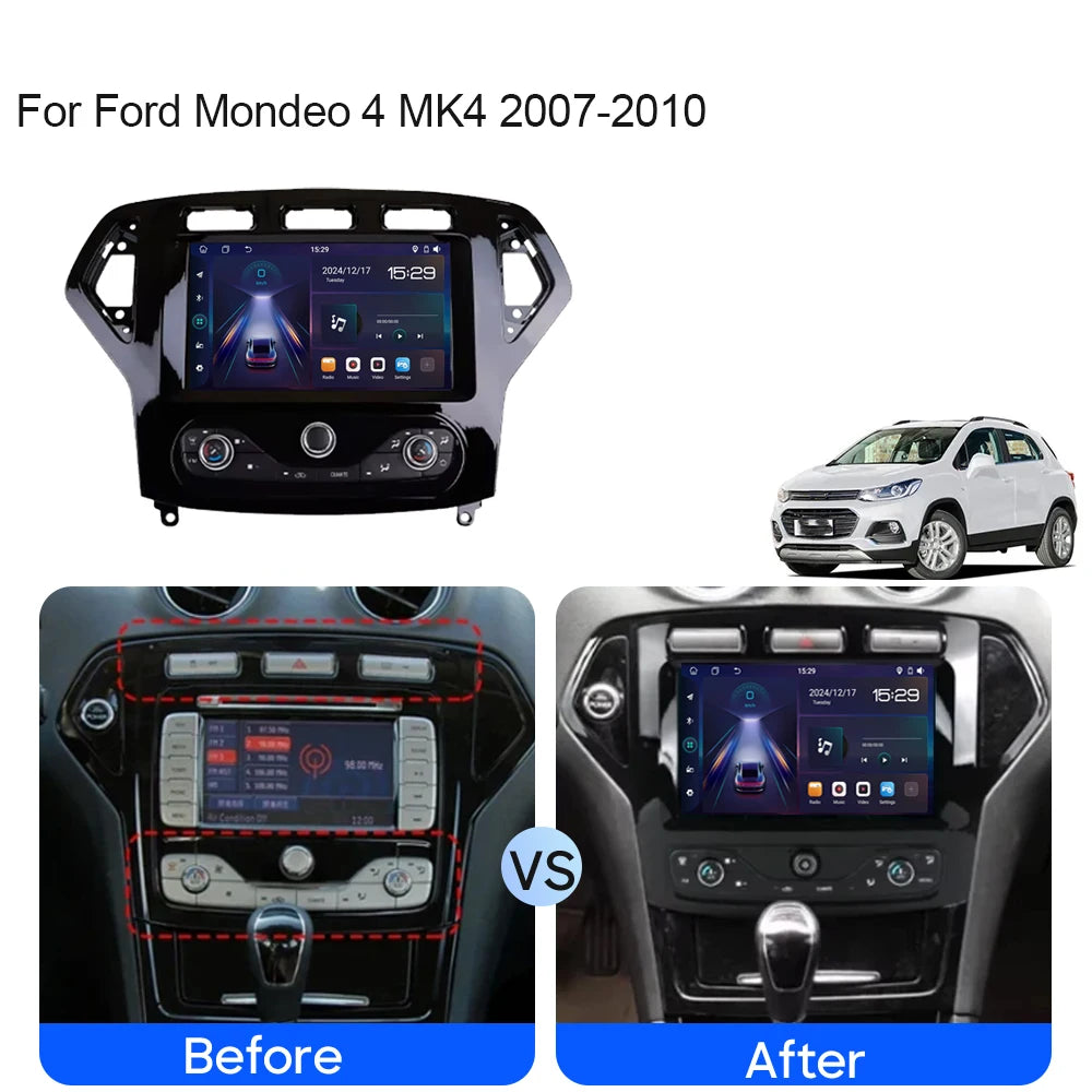 For Ford Mondeo 4 MK4 2007-2010 5G WIFI Car Screen Android Auto Radio Carplay Navigation M
