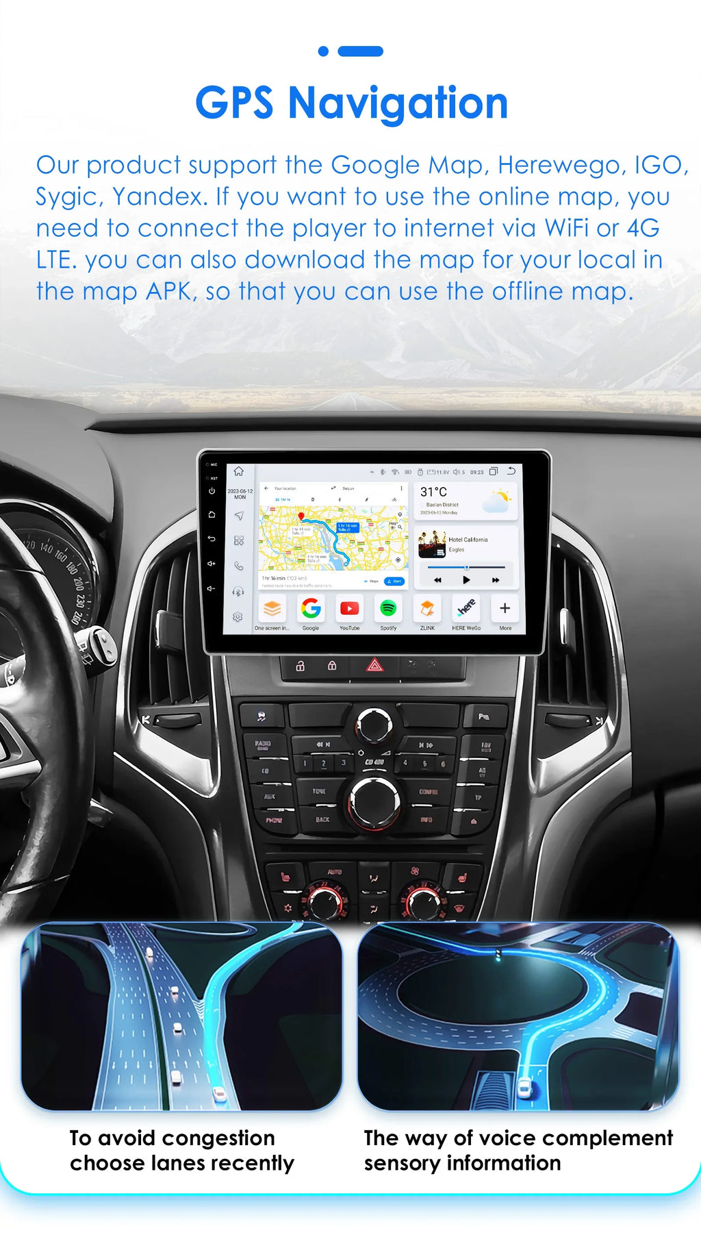 AI Carplay Android Auto Car Radio For Opel Astra J 2009-2017 Buick Excelle 2 2009-2015 Mul