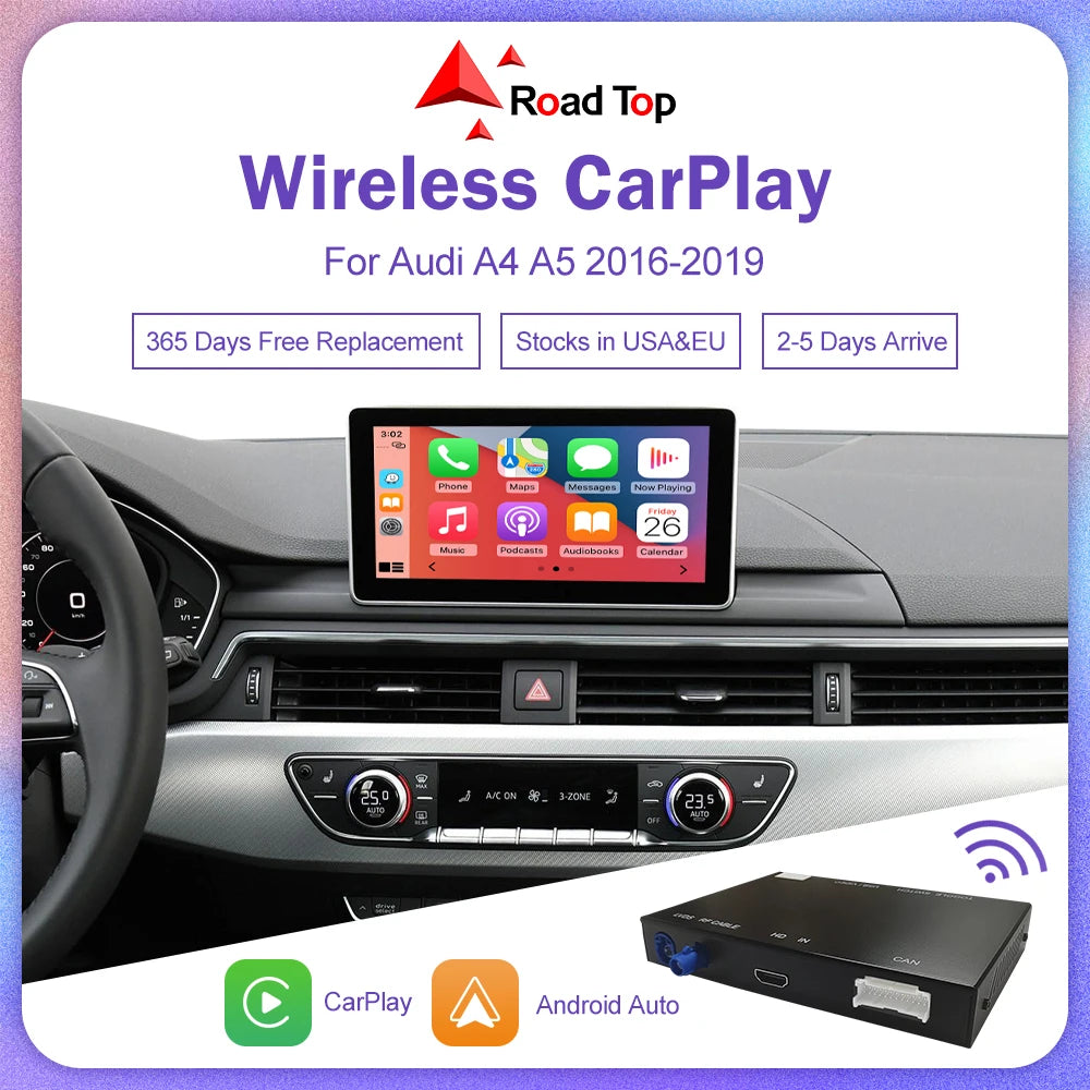Wireless CarPlay for Audi A4 B9 A5 2016-2018 Android Auto Mirror Link AirPlay Bluetooth Re | AUTOKITSHOP