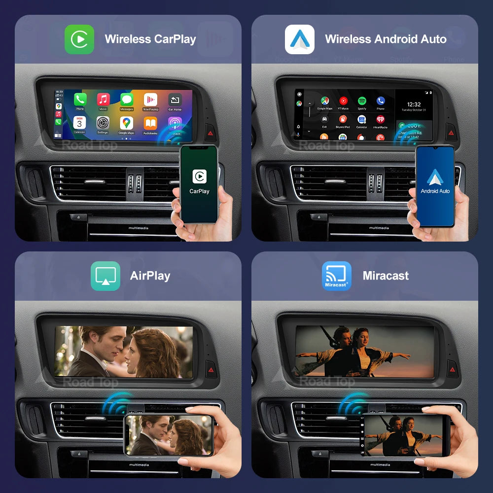 8.8inch Linux Car Radio Multimedia Screen For Audi Q5 2009-2017 with Wireless CarPlay Andr