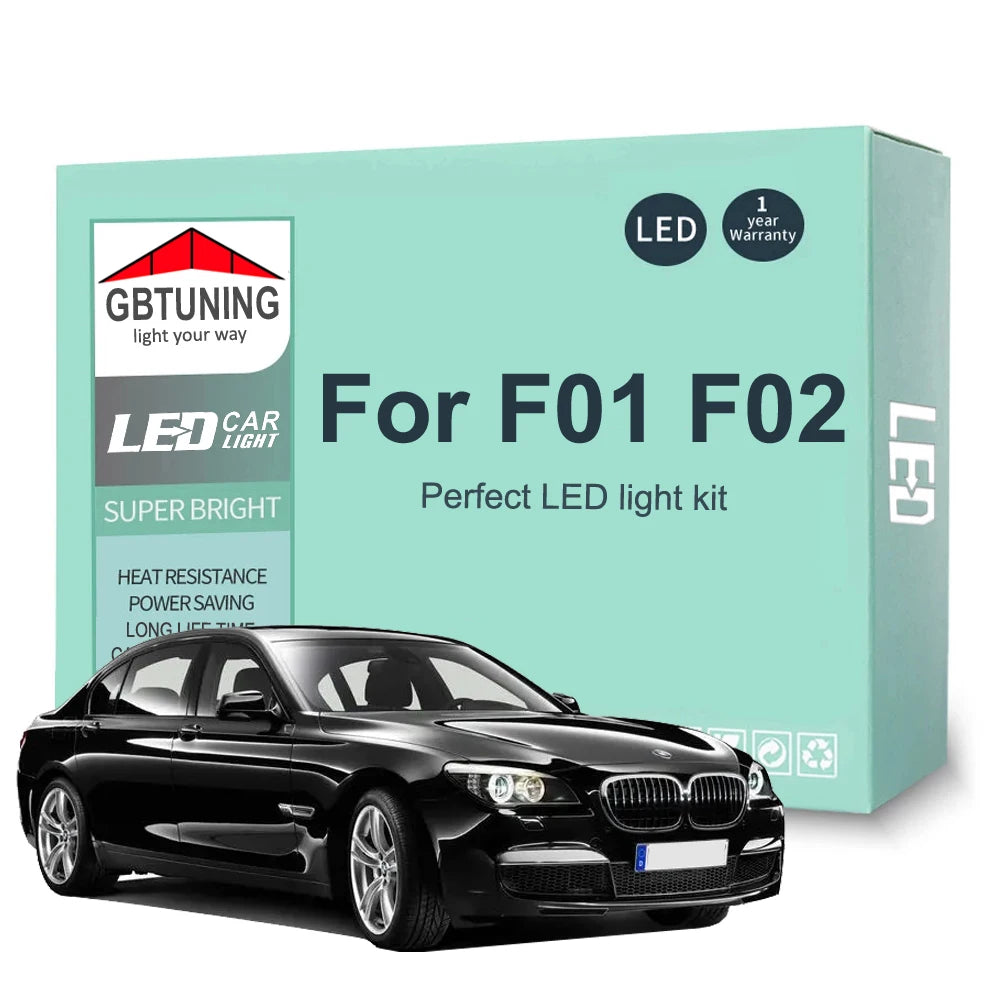 27-Piece LED Interior Light Kit for BMW 7 Series F01 F02 740 750 760 2009-2015 - Canbus Dome Map Door Trunk Bulbs | A...