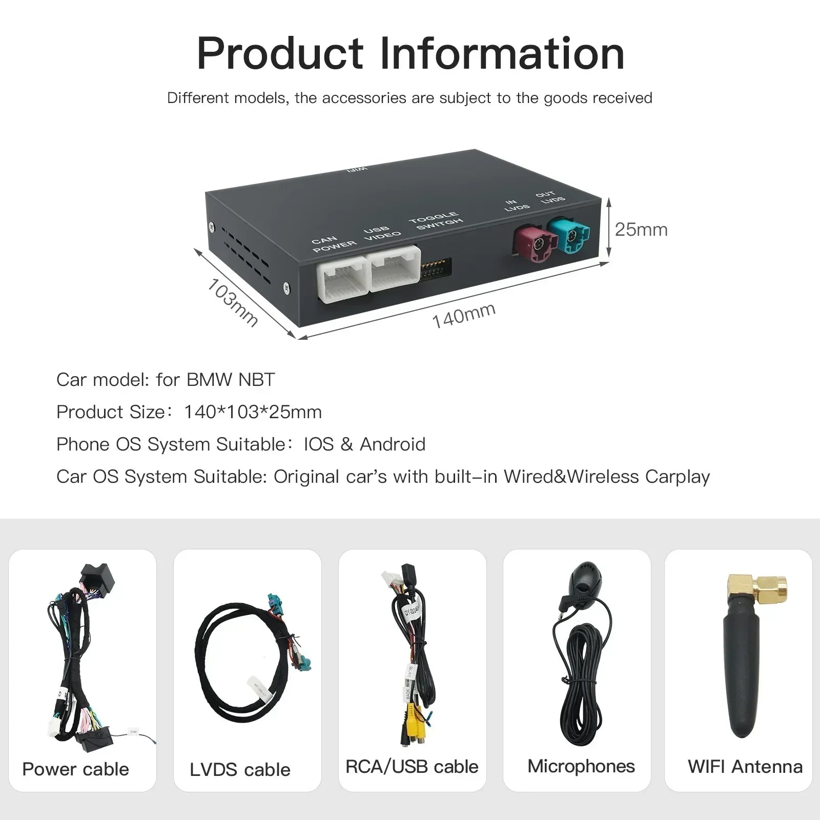Wireless carplay and Android auto For BMW 5 Series F10 F11 F07 GT7 Seres F01 F02 F03 F04 w | AUTOKITSHOP