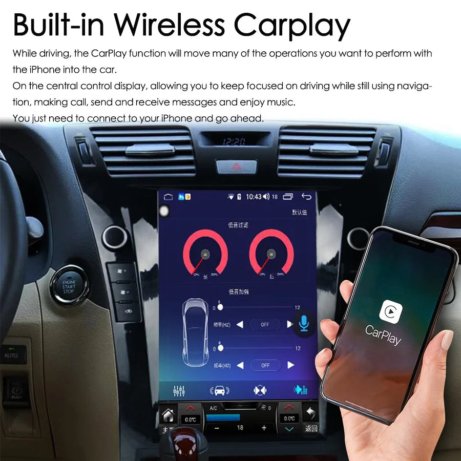 Android 14 12.1Inch For LEXUS LS460 2004-2009 Stereo Video Player Car Auto Radio Multimedi | AUTOKITSHOP