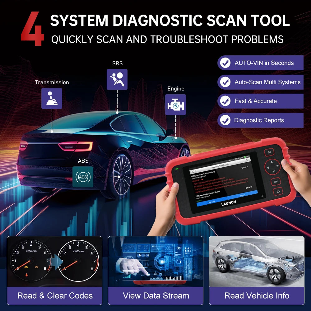 LAUNCH X431 CRP123X V2.0 Car OBD2 Diagnostic Tools Auto OBD Scanner ABS SRS Engine AT+ 7 R | AUTOKITSHOP