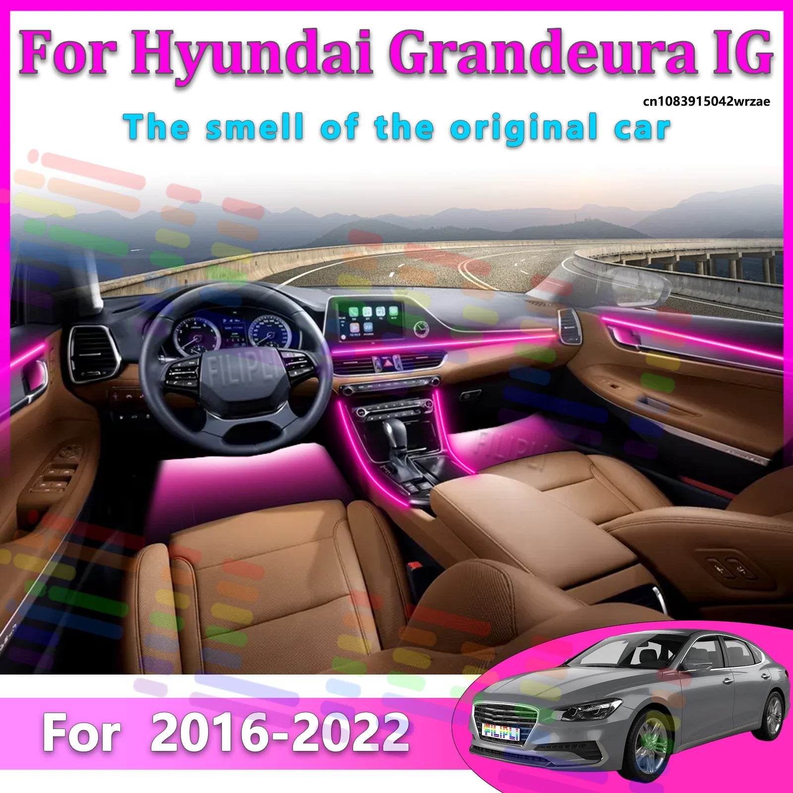 64 RGB - Neon Strip - for Hyundai - App Control - Car Interior Lighting | AUTOKITSHOP