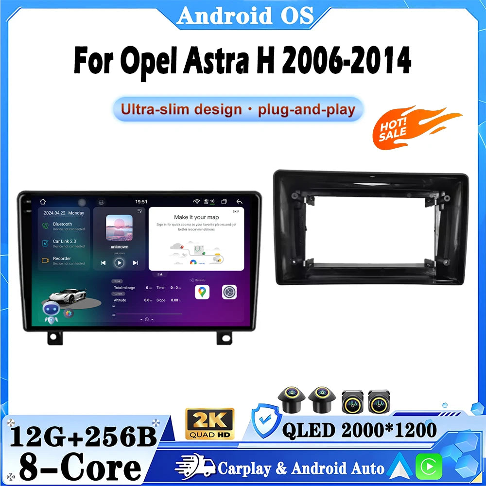 9 Inch Android 16 For Opel Astra H 2006-2014 Car Video Player Multimedia Radio Auto GPS Na