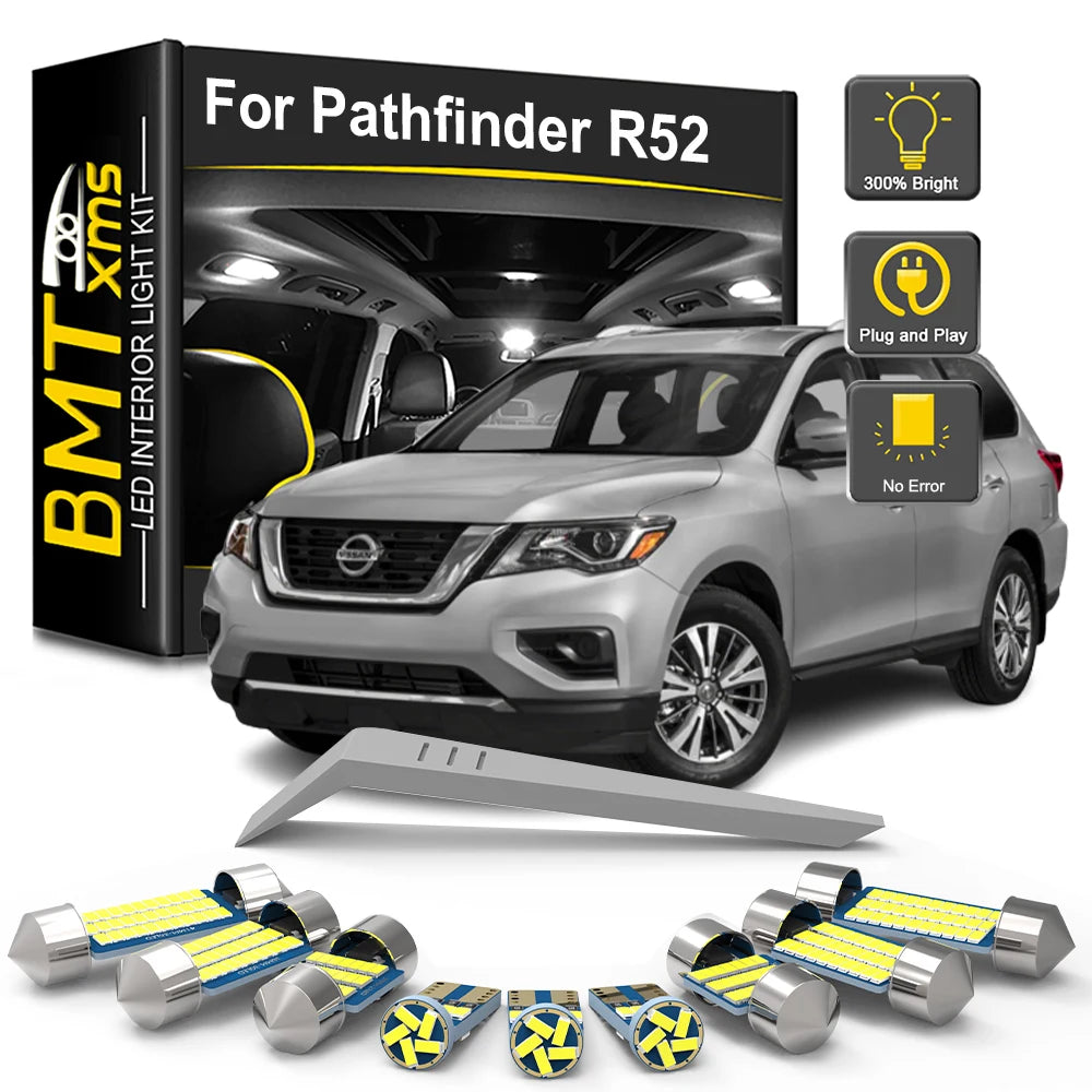15-Piece LED Interior Light Kit for Nissan Pathfinder R52 - Canbus Error-Free Bulbs | AUTOKITSHOP