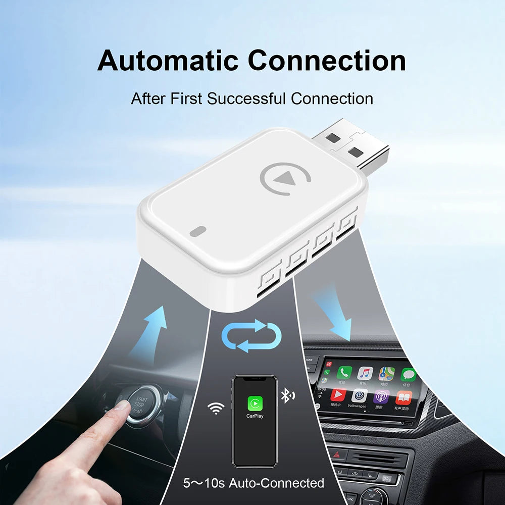 Mini Box 2in1 Wireless Carplay Android Auto Box Wired to Wireless Dongle Automatic Connect