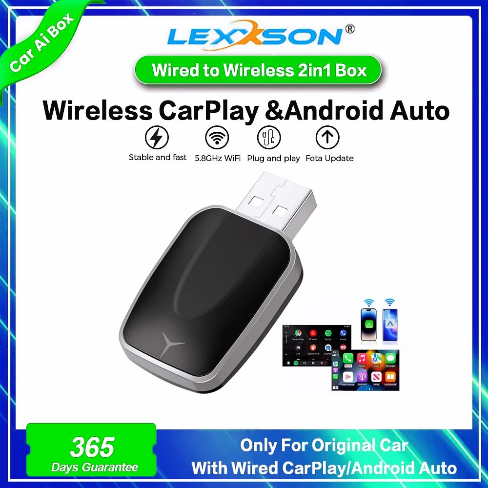 Wireless Carplay Adapter Android Auto Wireless Smart Dongle 2in1 For Volvo Benz Audi Kia H | AUTOKITSHOP