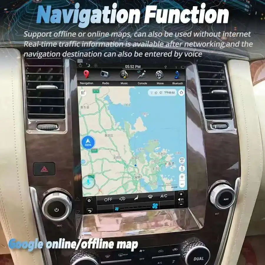13.8inch Android 15 Touch Screen Car Radio For Nissan Patrol Y61 Y62 GPS Carplay Car Multi | AUTOKITSHOP