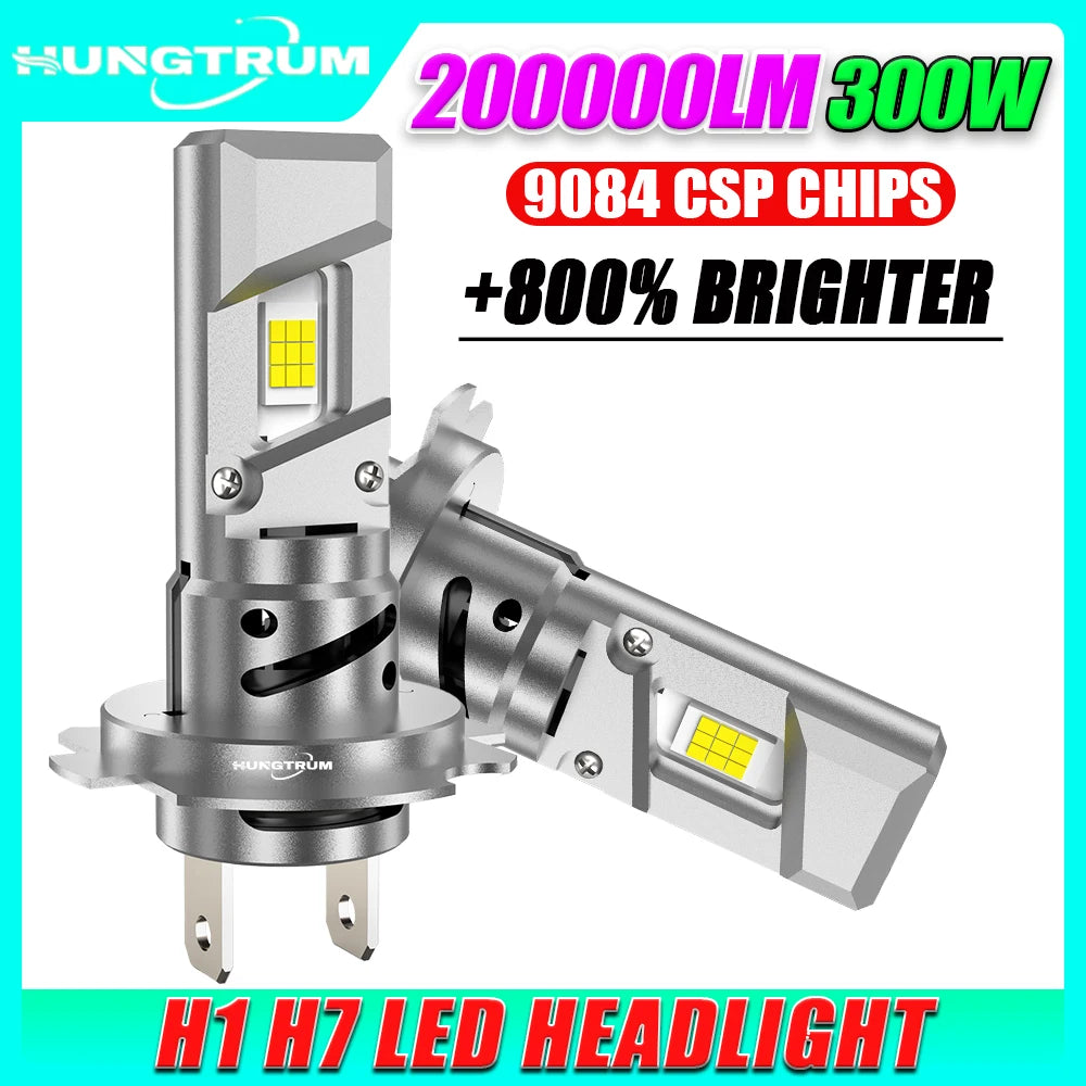 H1 H7 High Power LED Headlight Plug And Play Wireless With Fan Fast Cooling Automobile Dio