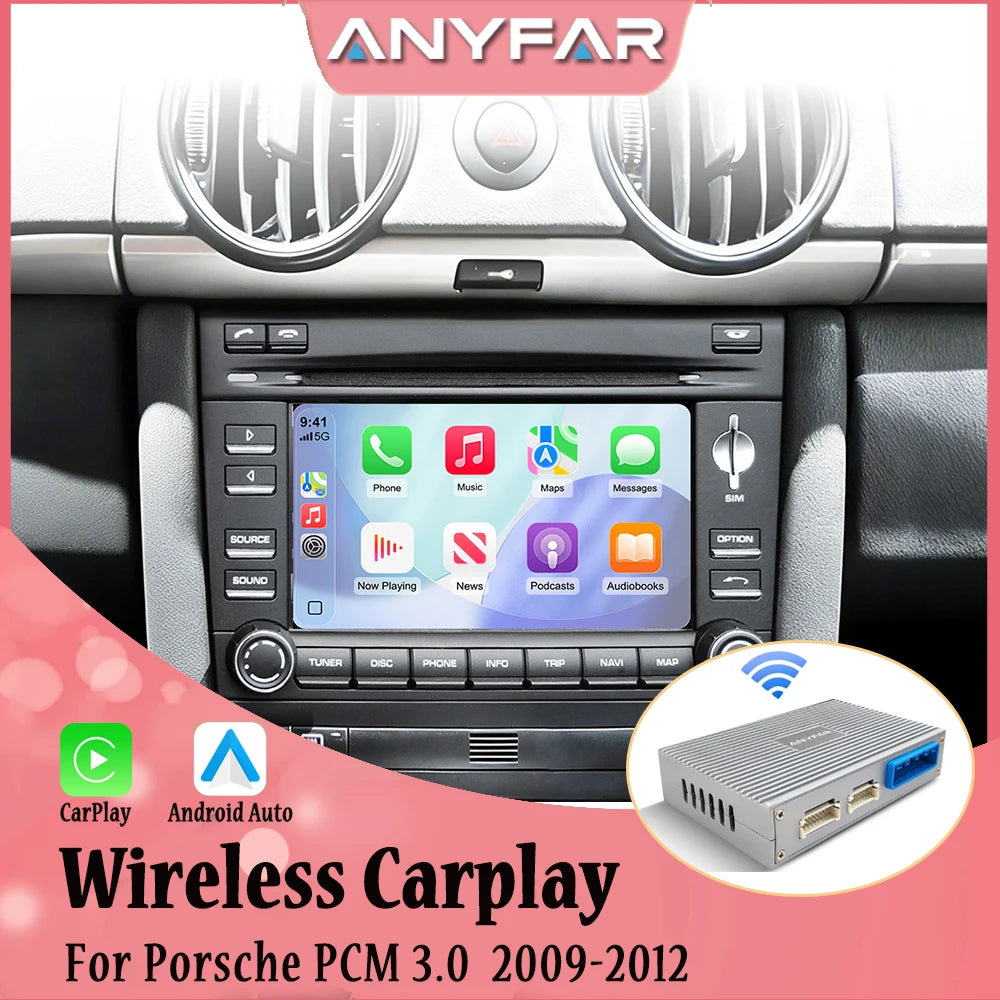 Wireless CarPlay & Android Auto AI Box for Porsche PCM 3.0 head unit with 7” screen Suppor