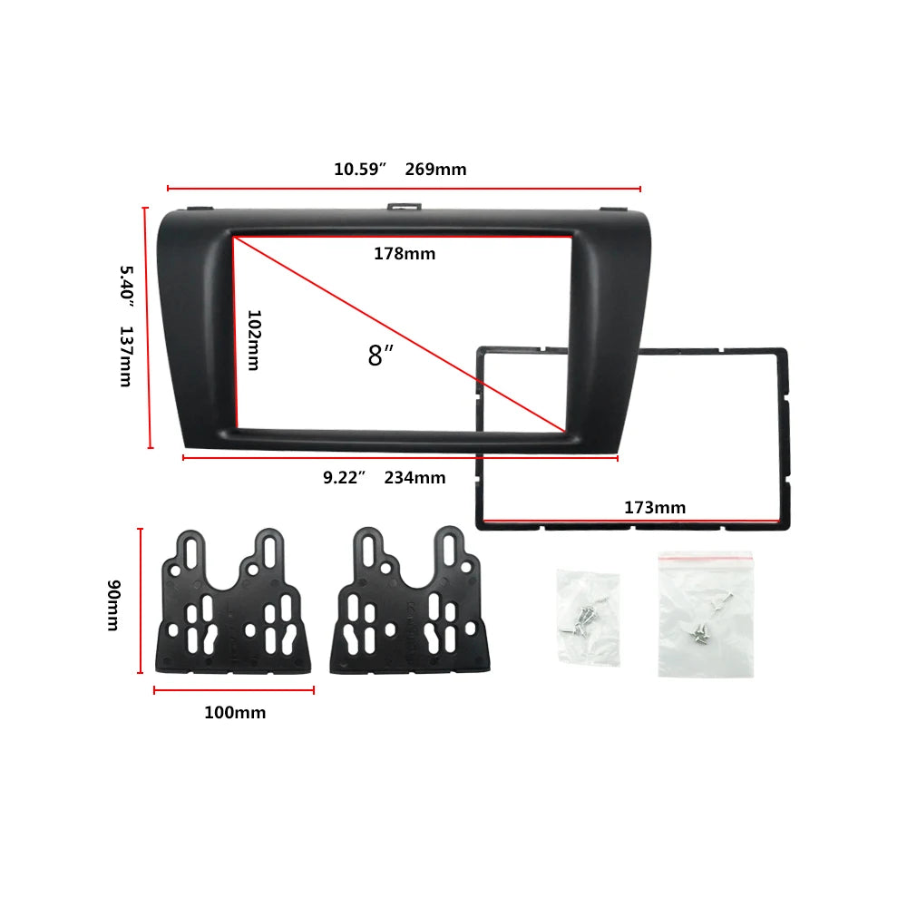 2Din Car Radio fascia for MAZDA 3/Axela 2004-2008 Double Din Fascia Audio Fitting Adaptor  | AUTOKITSHOP
