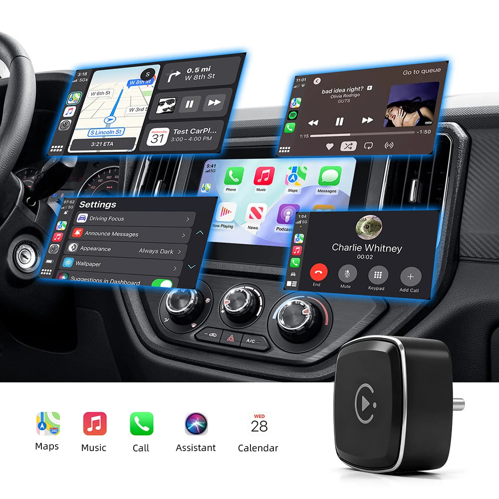 LEXXSON 2026 Ultra Mini Wireless CarPlay Adapter Wireless Android Auto AI Smart Box Intell | AUTOKITSHOP