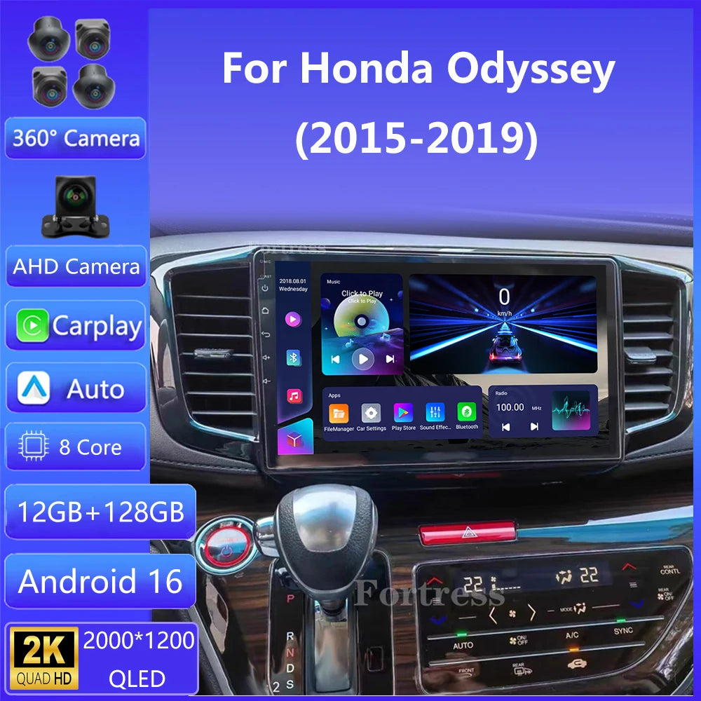 Android 16 Car Multimedia DVD Player For Honda Odyssey RC1 RC2 2013-2017t Carplay GPS Radi