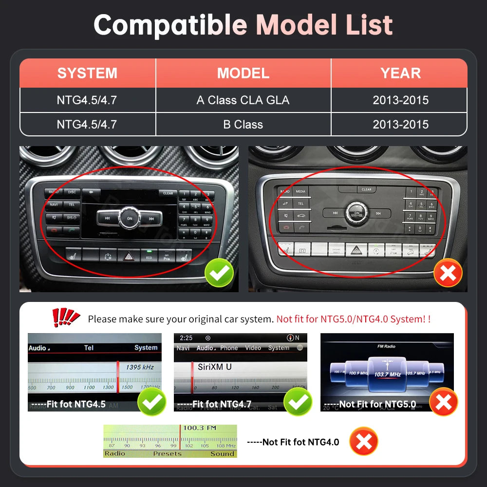 CN 12.3'' Wireless Carplay Multimedia Touch Screen For Mercedes Benz A B C CLA GLA W176 W2 | AUTOKITSHOP